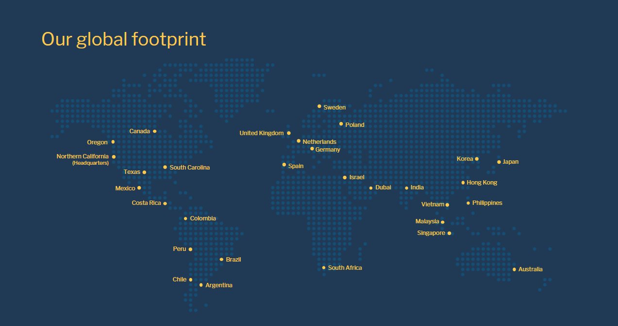 AER Worldwide global footprint map